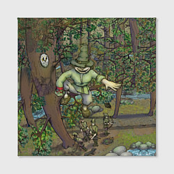 Холст квадратный Леший-озорник в лесу, цвет: 3D-принт — фото 2