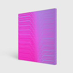 Холст квадратный Розовые градиентные линии, цвет: 3D-принт