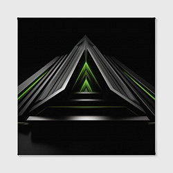 Холст квадратный Black green abstract nvidia style, цвет: 3D-принт — фото 2
