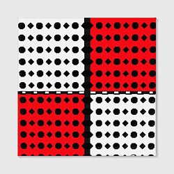 Холст квадратный Красно белое полотно и фигуры, цвет: 3D-принт — фото 2