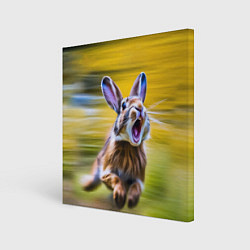 Холст квадратный Крик бегущего зайца, цвет: 3D-принт