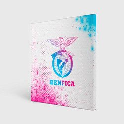 Холст квадратный Benfica neon gradient style, цвет: 3D-принт