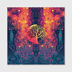 Холст квадратный Логотип кибернетического дерева, цвет: 3D-принт — фото 2