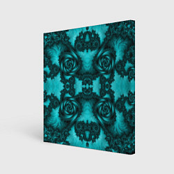 Картина квадратная Узорные бирюзовые фракталы