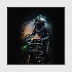 Холст квадратный Мотоциклист на мотоцикле, цвет: 3D-принт — фото 2