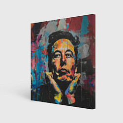 Холст квадратный Илон Маск граффити портрет, цвет: 3D-принт
