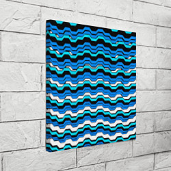Холст квадратный Синие техно волны, цвет: 3D-принт — фото 2