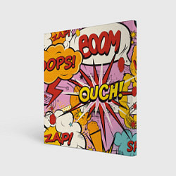 Холст квадратный Oops-boom: комикс бум, цвет: 3D-принт
