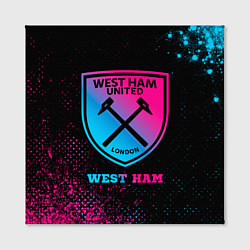 Холст квадратный West Ham - neon gradient, цвет: 3D-принт — фото 2