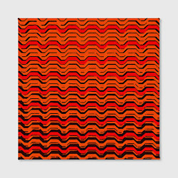 Холст квадратный Красные линии и чёрные полосы, цвет: 3D-принт — фото 2