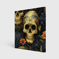 Холст квадратный Осенние черепа, цвет: 3D-принт