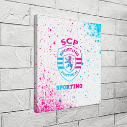 Холст квадратный Sporting neon gradient style, цвет: 3D-принт — фото 2