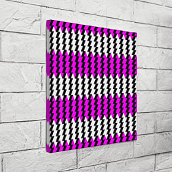 Холст квадратный Вертикальные бело-розовые полосы, цвет: 3D-принт — фото 2