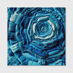 Холст квадратный Джинсовая роза - нейросеть, цвет: 3D-принт — фото 2