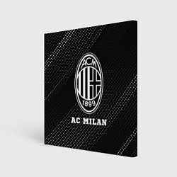 Холст квадратный AC Milan sport на темном фоне, цвет: 3D-принт