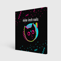 Холст квадратный Nine Inch Nails - rock star cat, цвет: 3D-принт