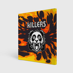 Холст квадратный The Killers рок панда и огонь, цвет: 3D-принт