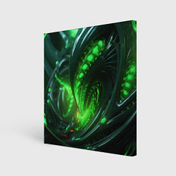 Картина квадратная Кислотная зеленая яркая неоновая абстракция