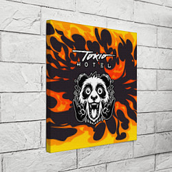 Холст квадратный Tokio Hotel рок панда и огонь, цвет: 3D-принт — фото 2