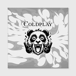 Холст квадратный Coldplay рок панда на светлом фоне, цвет: 3D-принт — фото 2