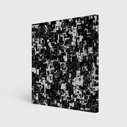 Холст квадратный Геометрия черно-белая, цвет: 3D-принт