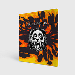 Холст квадратный Joy Division рок панда и огонь, цвет: 3D-принт