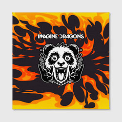 Холст квадратный Imagine Dragons рок панда и огонь, цвет: 3D-принт — фото 2