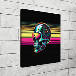 Холст квадратный Cyber skull - ai art fantasy, цвет: 3D-принт — фото 2