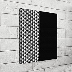 Холст квадратный Белые треугольники на чёрном фоне, цвет: 3D-принт — фото 2