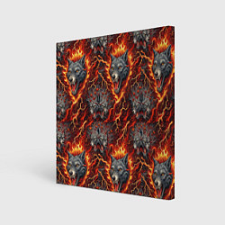 Картина квадратная Волки эпичный паттерн