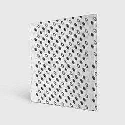 Картина квадратная Чёрные шестиугольники на белом фоне