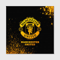 Холст квадратный Manchester United - gold gradient, цвет: 3D-принт — фото 2