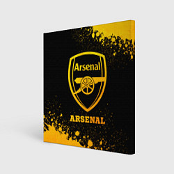 Холст квадратный Arsenal - gold gradient, цвет: 3D-принт