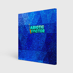 Холст квадратный Abiotic Factor logo blue neon, цвет: 3D-принт