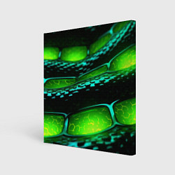Картина квадратная Зеленая змеиная абстрактная текстура