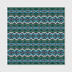 Холст квадратный Голубые абстрактные волны, цвет: 3D-принт — фото 2