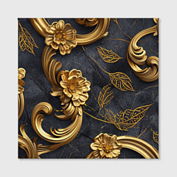 Холст квадратный Золотые объемные узоры на ткани, цвет: 3D-принт — фото 2
