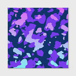 Холст квадратный Паттерн с розовыми фиолетовыми и голубыми пятнами, цвет: 3D-принт — фото 2