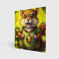 Холст квадратный Крипто-хомяк, цвет: 3D-принт