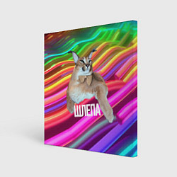 Холст квадратный Мем кот Шлепа, цвет: 3D-принт