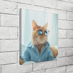 Холст квадратный Альфа кот, цвет: 3D-принт — фото 2
