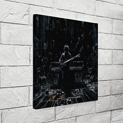 Холст квадратный Разноцветный силуэт музыканта, цвет: 3D-принт — фото 2