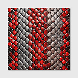 Холст квадратный Змеиная объемная текстурная красная шкура, цвет: 3D-принт — фото 2