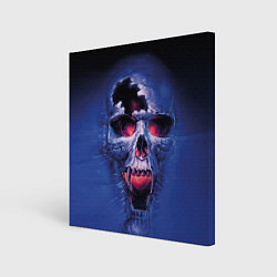 Картина квадратная Череп разъяренный кричащий - blue skull