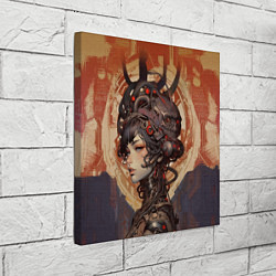 Холст квадратный Девушка-андроид с демоном, цвет: 3D-принт — фото 2