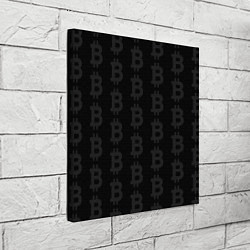 Холст квадратный Биткоин - символ буквы, цвет: 3D-принт — фото 2