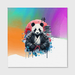 Холст квадратный Panda samurai - Japan, цвет: 3D-принт — фото 2
