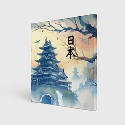 Картина квадратная Japanese landscape - watercolor