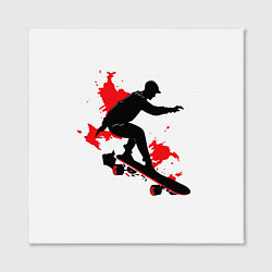 Холст квадратный Черный скейтер, цвет: 3D-принт — фото 2