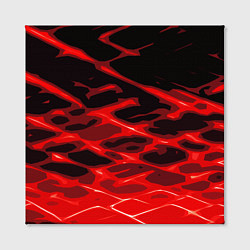 Холст квадратный Красные абстрактные полосы на чёрном фоне, цвет: 3D-принт — фото 2